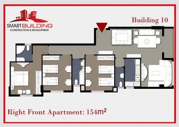 شقة امامية يمين مساحة 154م2